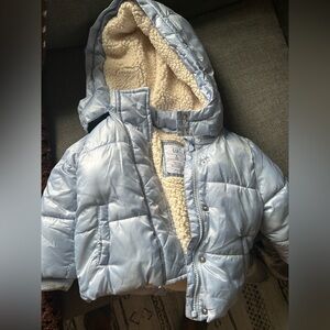 GAP Light Blue Puffer Jacket with Hood